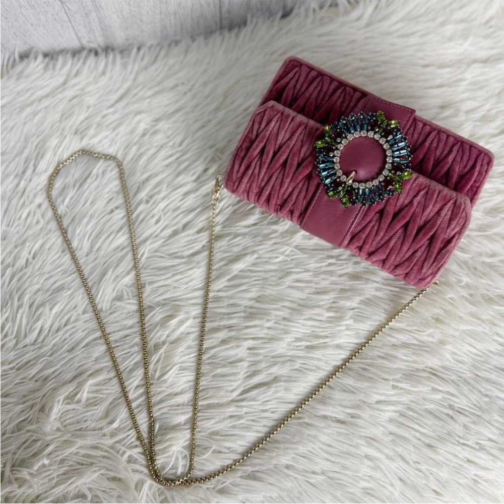 Miu Miu Pink Velvet Shoulder Bag - Picture 4 of 10